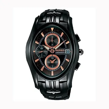 【WIRED】八角切割錶圈造型男錶 7T92-X228D 43mm 現代鐘錶 歷史價格詳細信息