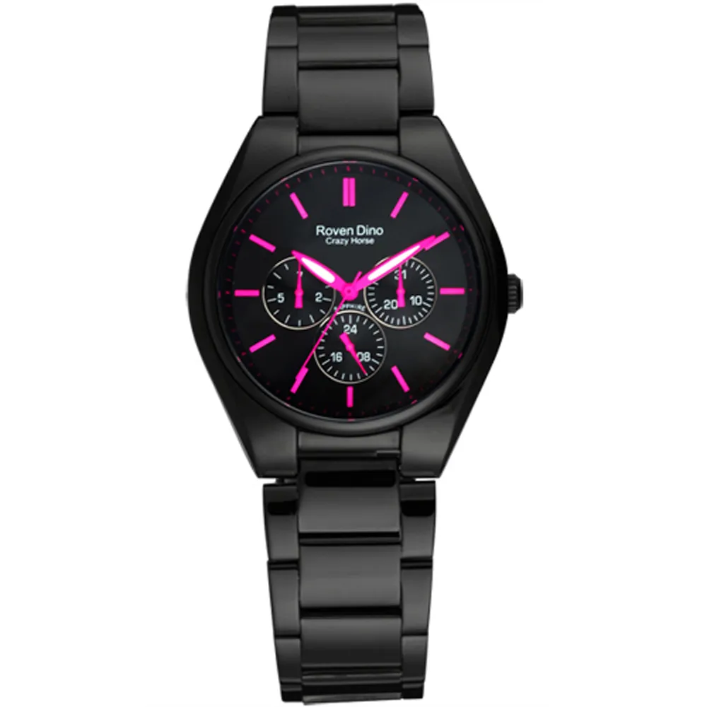Roven Dino羅梵迪諾 三環運動腕錶-黑紅/大 RD653 歷史價格詳細信息