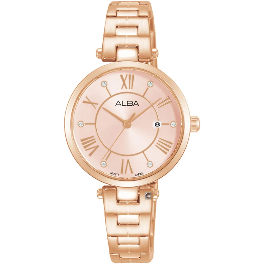 ALBA 雅柏 FASHION經典米蘭錶帶款34mm(AG8M52X1/VJ32-X328K)橘金色 歷史價格詳細信息