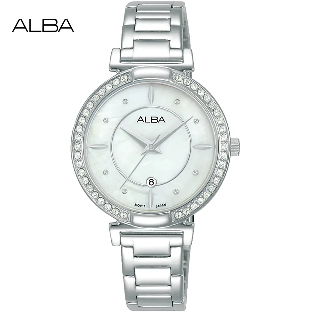 ALBA 雅柏 典雅晶鑽三眼氣質腕錶/銀X玫瑰金/35mm (VD75-X134KS/AP6724X1) 歷史價格詳細信息