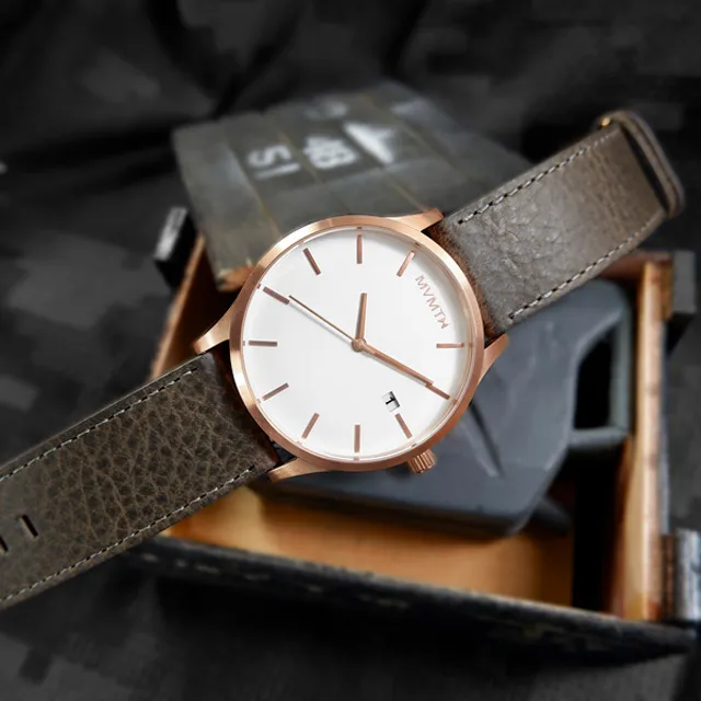 MVMT / 28000024-D / 簡約優雅 日期視窗 礦石強化玻璃 真皮手錶 白x銀框x米白 36mm 歷史價格詳細信息