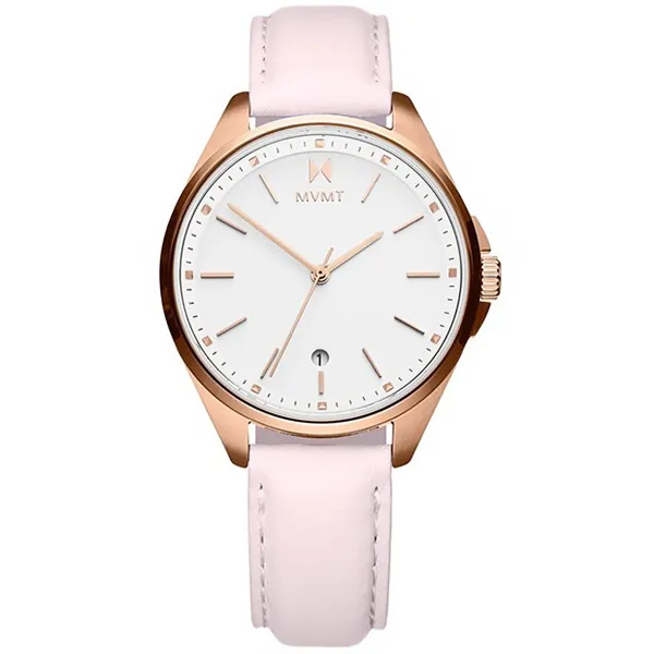 MVMT / 28000024-D / 簡約優雅 日期視窗 礦石強化玻璃 真皮手錶 白x銀框x米白 36mm 歷史價格詳細信息