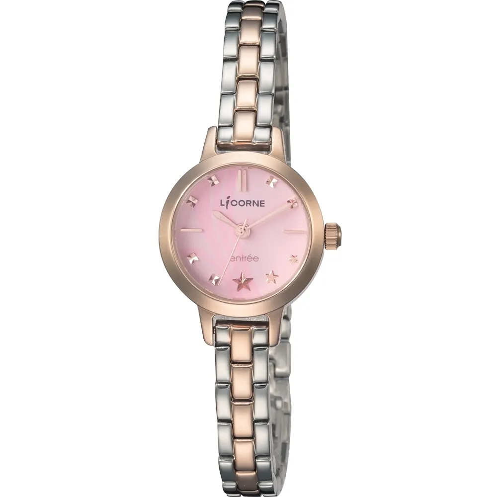 LICORNE entree 精簡年華日期顯示腕錶-粉 歷史價格詳細信息