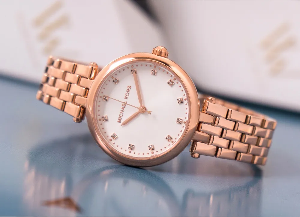 MICHAEL KORS Darci 水鑽圈 晶鑽灰色錶盤 玫瑰金色不鏽鋼錶帶 石英 女士手錶 MK4408 歷史價格詳細信息