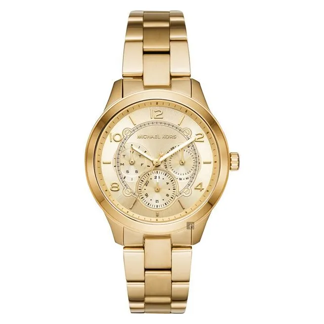 Michael Kors Runway 紐約時代日曆手錶-金/38mm(MK6588) 歷史價格詳細信息