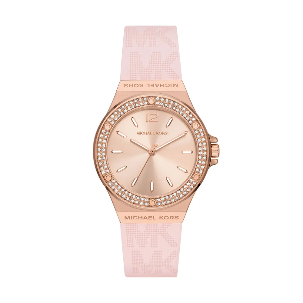 Michael Kors 引領潮流時尚腕錶-玫瑰金X粉膠帶-MK7282-37mm 歷史價格詳細信息