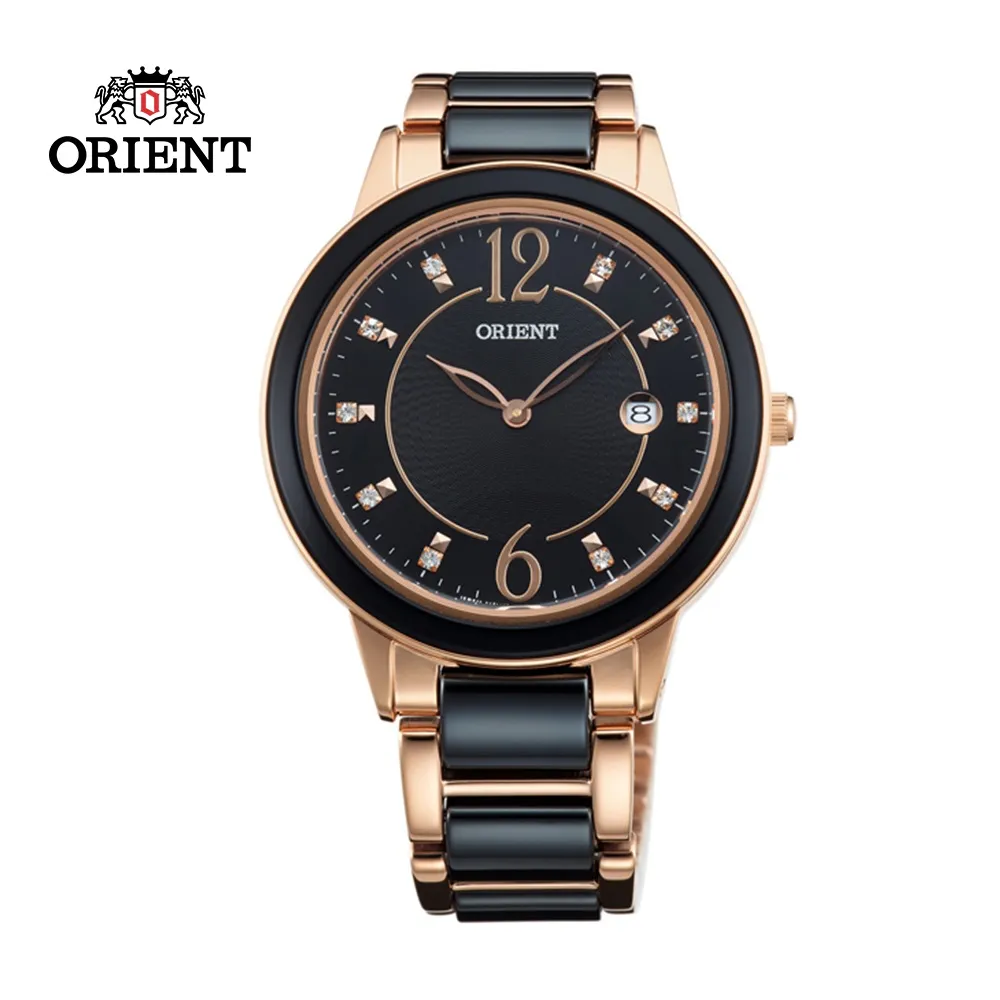 ORIENT 東方錶 DRESS系列 時尚晶鑽羅馬數字石英錶 陶瓷鋼帶款 FQC11003B 黑色 - 34mm 歷史價格詳細信息