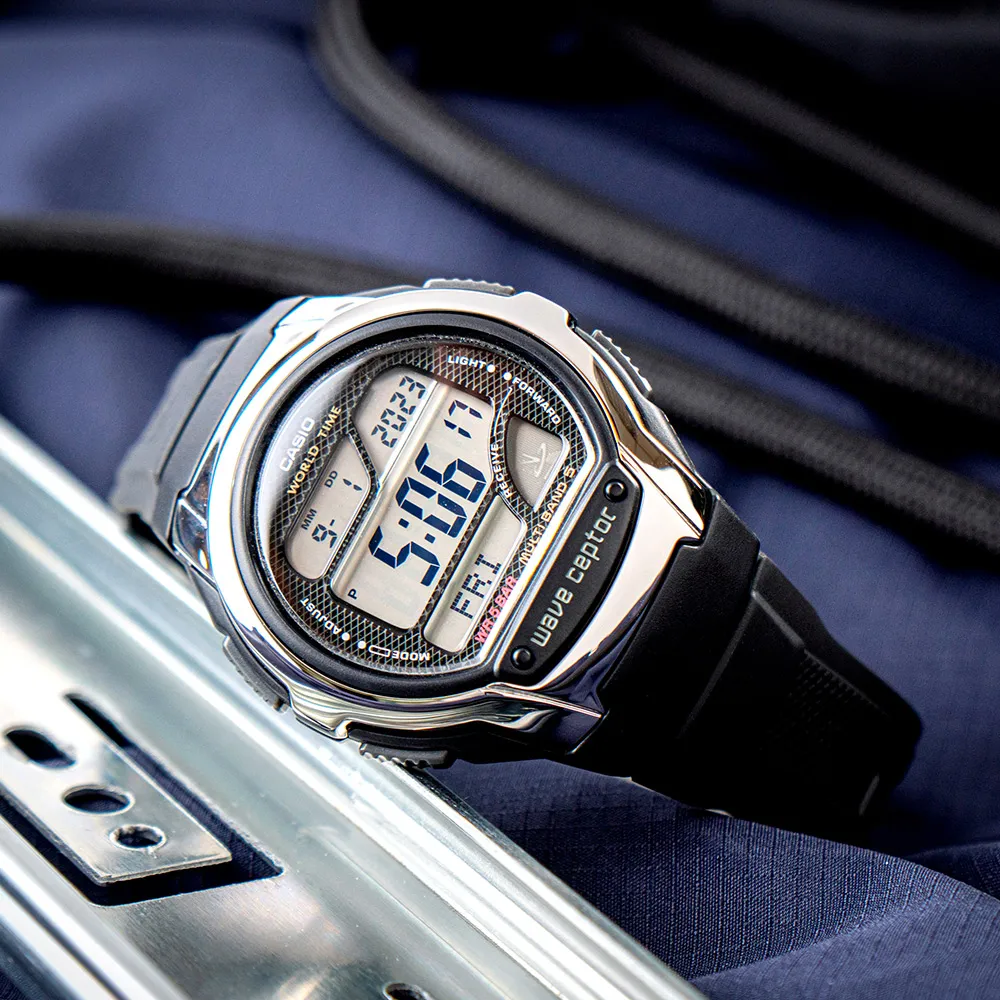 【CASIO 卡西歐】日本限定 潮流時尚太陽能雙顯電波橡膠腕錶/黑x黃指針(WVA-M640B-1A2) 歷史價格詳細信息