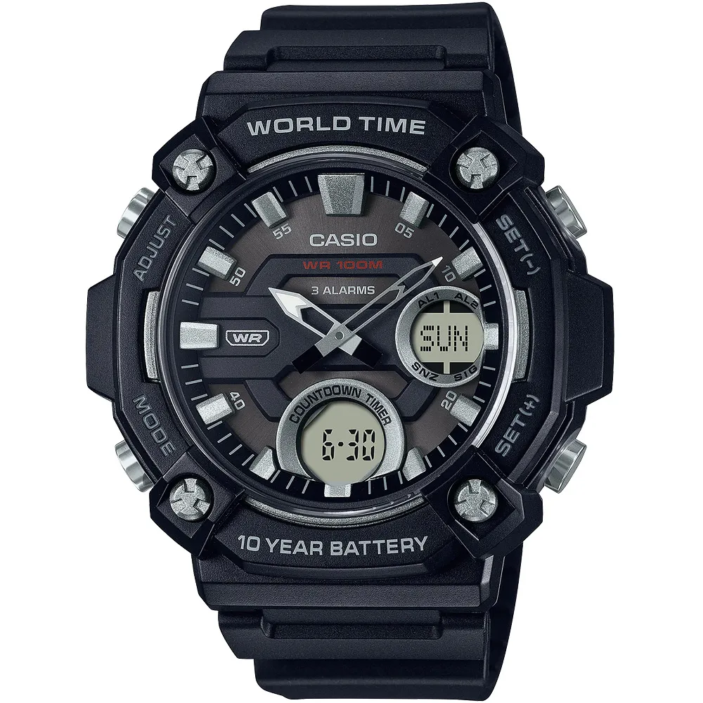 【CASIO】CASIO 卡西歐 10年電力 AEQ-110W-1B AEQ-110W 防水100米 台灣卡西歐保固一年 歷史價格詳細信息