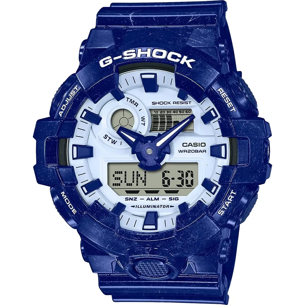 CASIO G-SHOCK 青花瓷系列防磁雙顯計時錶/GA-110BWP-2A 歷史價格詳細信息