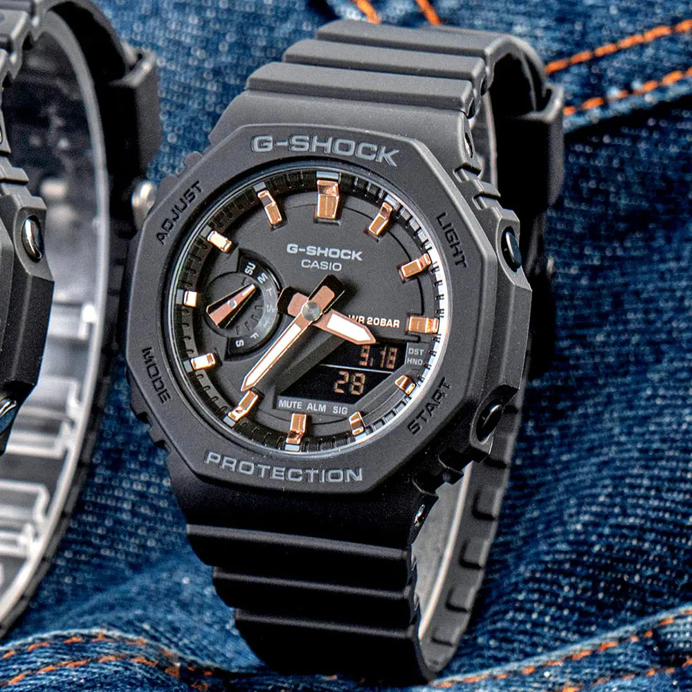 【CASIO 卡西歐】G-SHOCK 時尚率性 藍色風格 金屬光澤 半透明灰 雙顯系列 GMA-S120TB-8A_45.9mm 歷史價格詳細信息