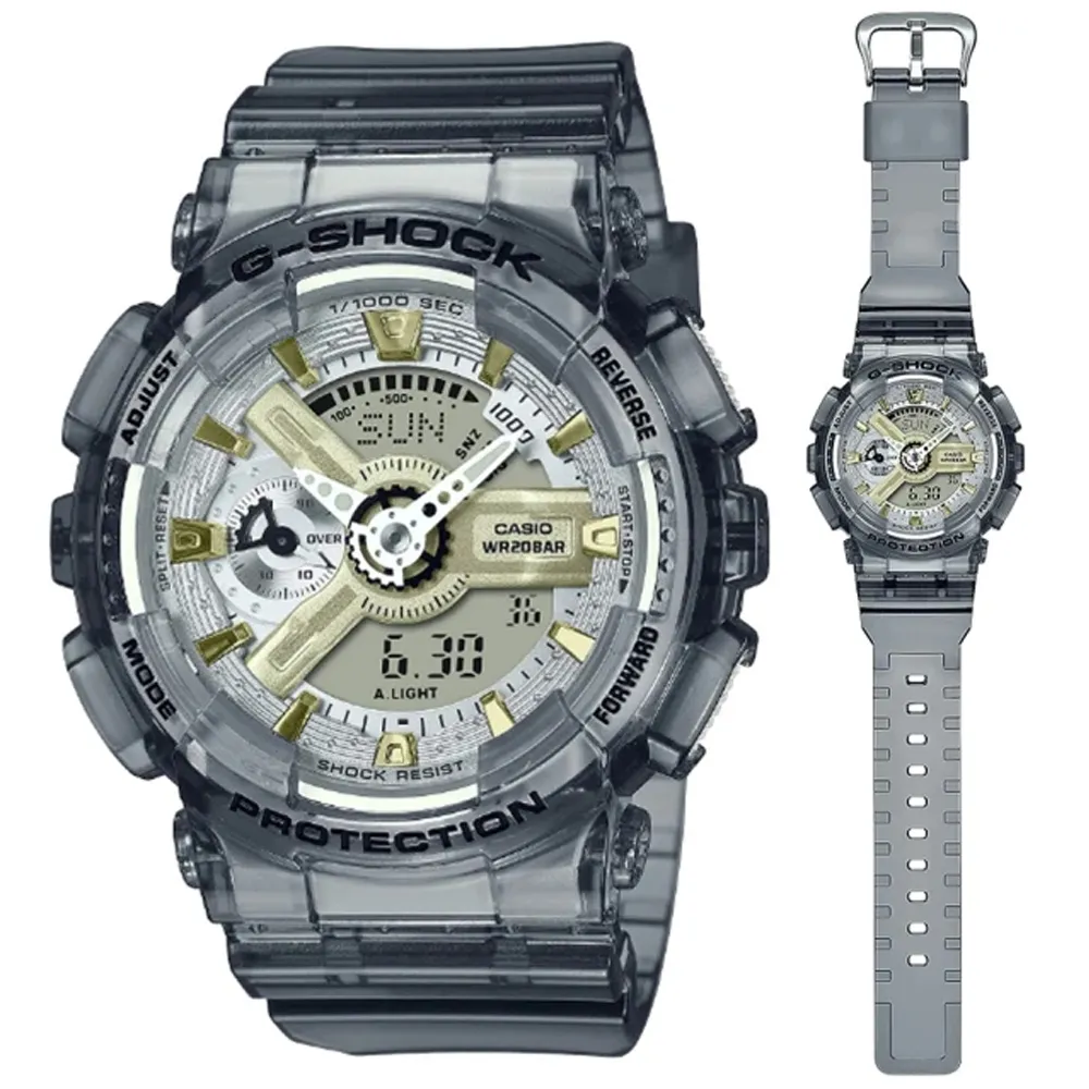 【CASIO】卡西歐 G-SHOCK 金屬光澤 半透明雙顯手錶 (透灰 GMA-S120GS-8A) 歷史價格詳細信息