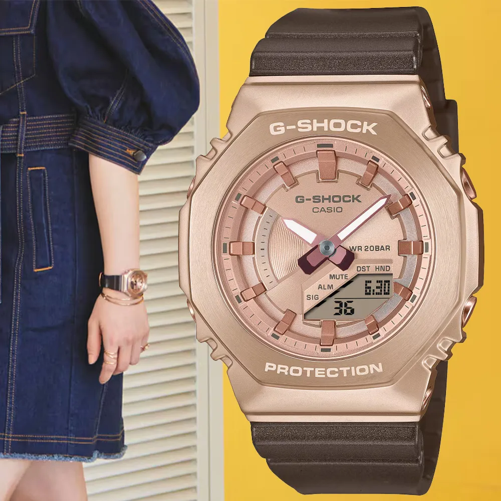 【CASIO G-SHOCK】優雅奢華纖薄金屬雙顯運動腕錶-玫瑰金/GM-S110PG-4A 歷史價格詳細信息