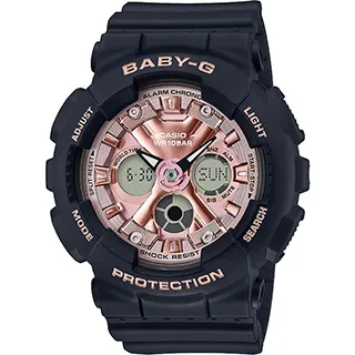 【CASIO 卡西歐】BABY-G 雙顯手錶(黑/玫瑰金 BA-130-1A4) 歷史價格詳細信息