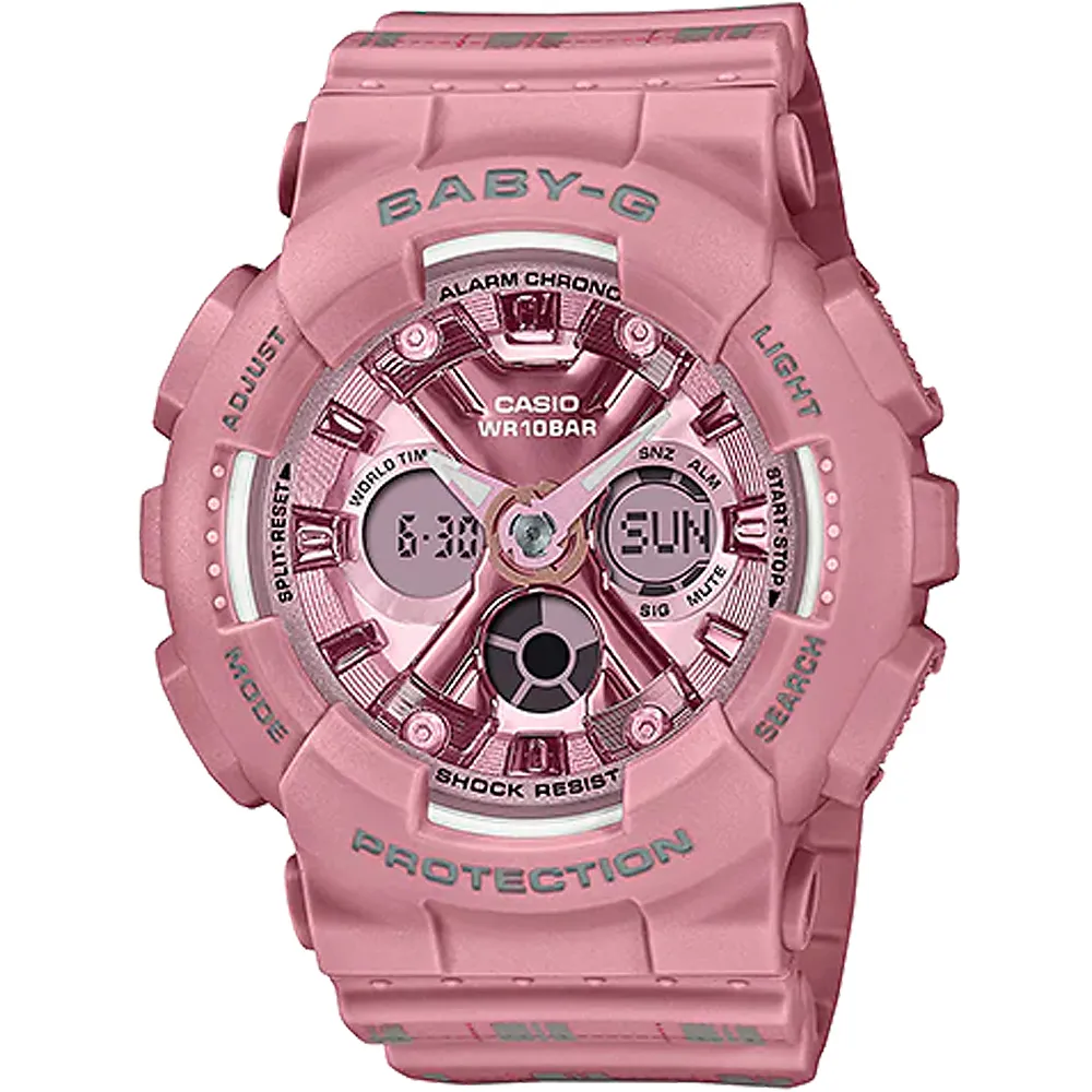 【CASIO】卡西歐 Baby-G 休閒金屬元素 BGA-280BA-7A 100米防水電子錶 雙顯運動錶 白/玫瑰金 歷史價格詳細信息