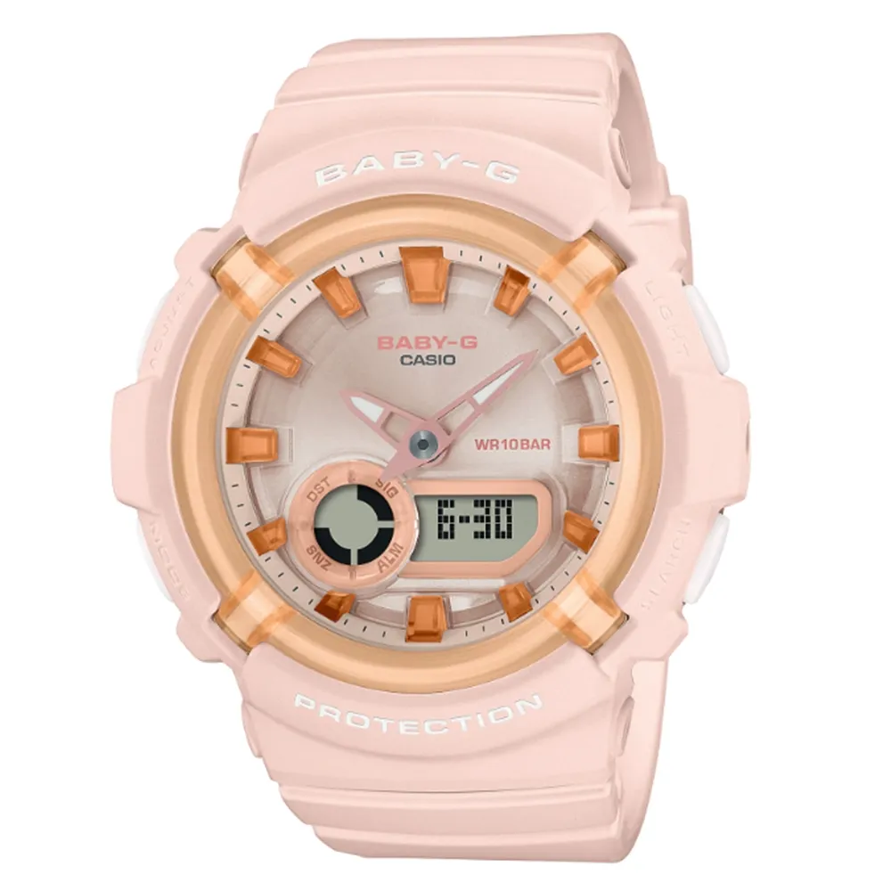 【CASIO 卡西歐】BABY-G 雙顯手錶(黑/玫瑰金 BA-130-1A4) 歷史價格詳細信息