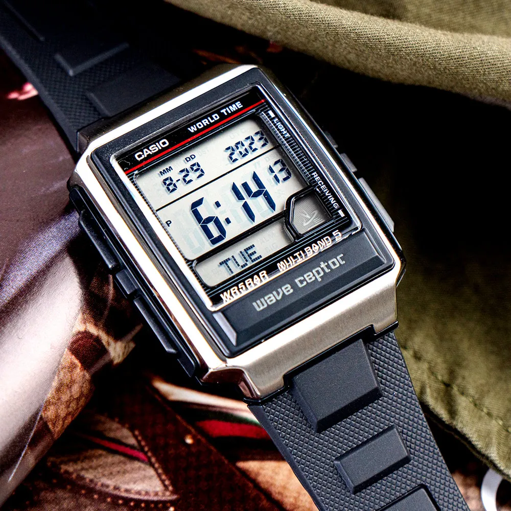 【CASIO 卡西歐】日本限定 潮流時尚太陽能雙顯電波橡膠腕錶/黑x黃指針(WVA-M640B-1A2) 歷史價格詳細信息