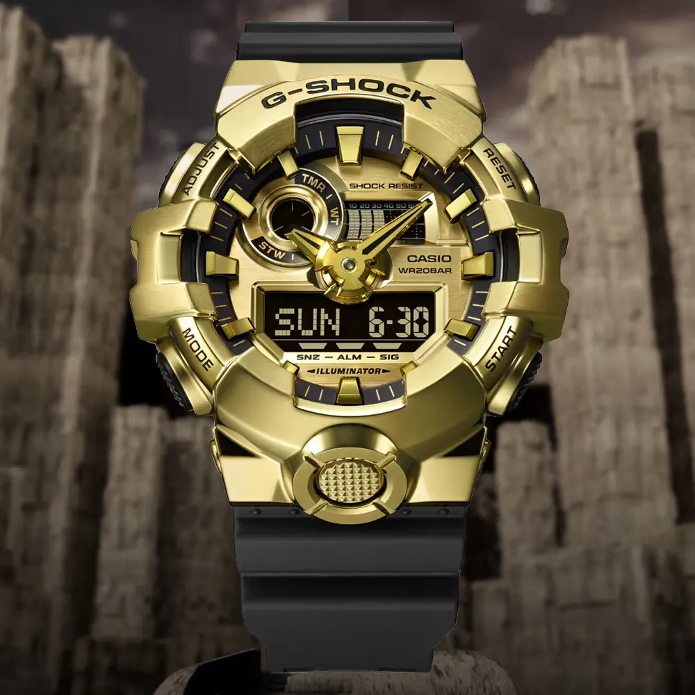 【CASIO 卡西歐】大錶徑雙顯系列/G-SHOCK金屬錶殼款/53mm(GM-700G-9A) 歷史價格詳細信息