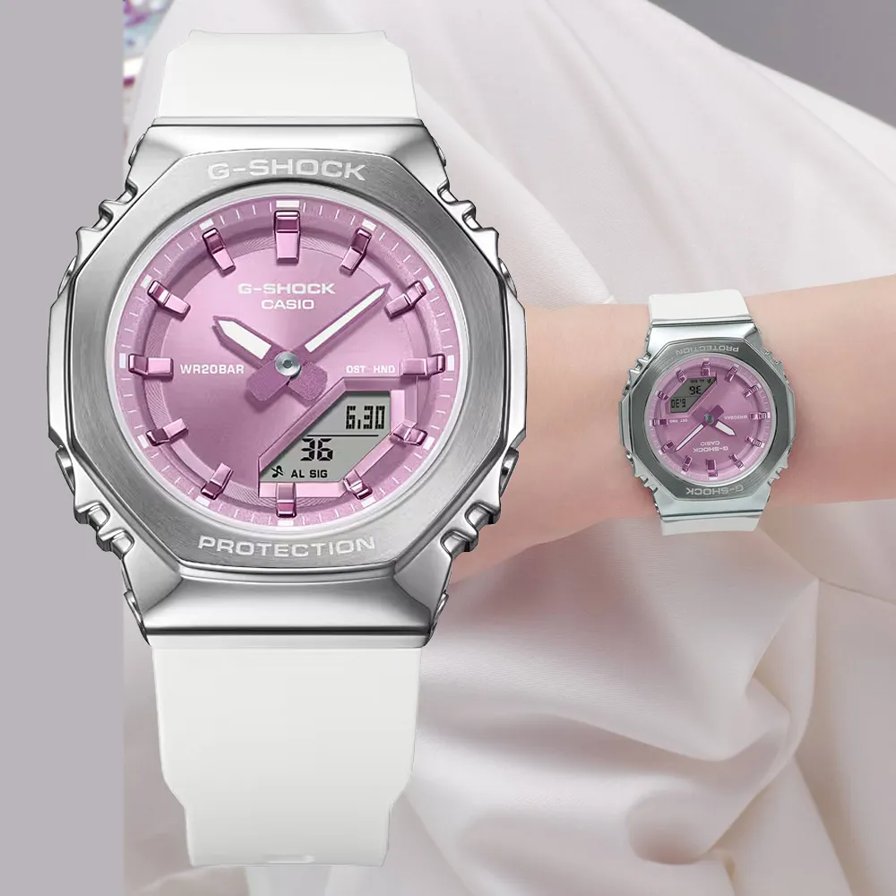 CASIO 卡西歐 G-SHOCK WOMEN 金屬錶殼 霧面金黃色澤 八角形雙顯錶(GM-S2100BC-1A) 歷史價格詳細信息