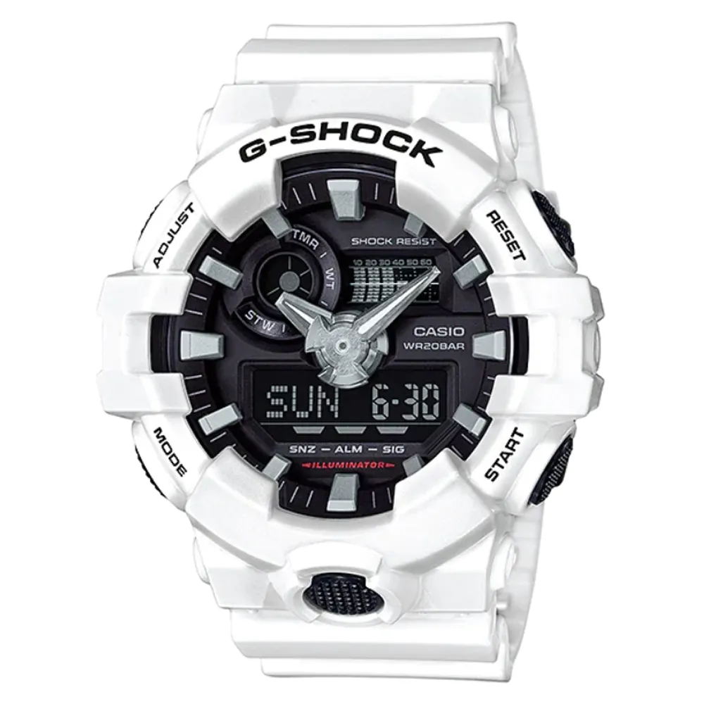 G-SHOCK 絕對強悍系列3D立體整點時刻搶眼視覺雙顯錶 GA-700-1B 歷史價格詳細信息