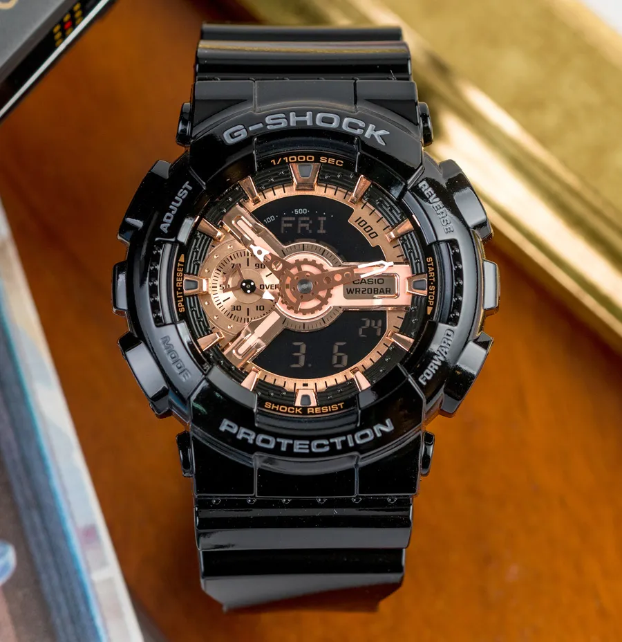 【CASIO】G-SHOCK 榮耀搶眼雙顯樹脂腕錶/黑x玫瑰金(GA-110MMC-1ADR) 價格比較,價格查詢,歷史價格詳細信息