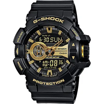【G-SHOCK】GA-400GB-1A9 雙顯金屬光澤系列/52mm/黑x金【第一鐘錶眼鏡】 歷史價格詳細信息
