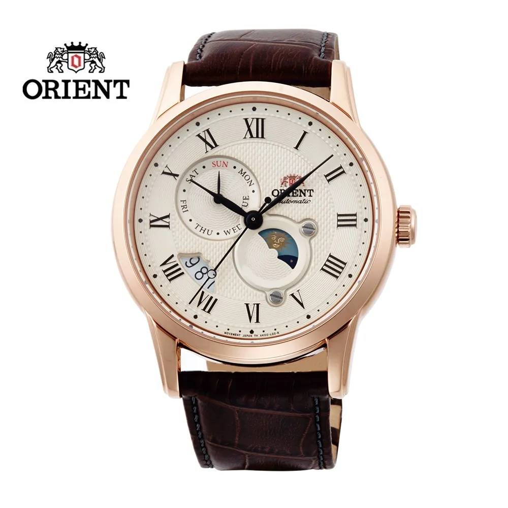 ORIENT 東方錶 SUN&MOON系列 日月相錶 鋼帶款 黑面 RA-AK0307B- 41.5mm 歷史價格詳細信息