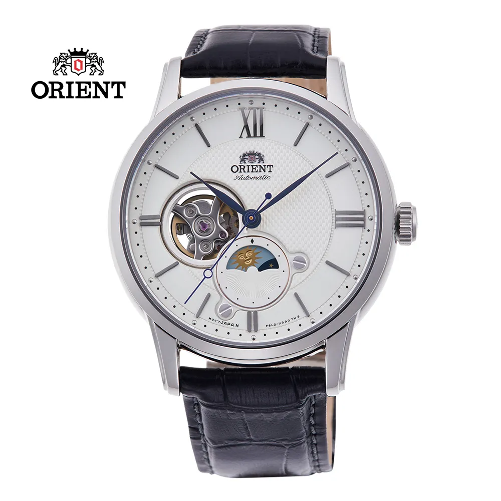 ORIENT 東方錶 Sun & Moon 系列半露空日月相錶 鋼帶款 RA-KB0005E (限量) 綠色 - 34.3 mm 歷史價格詳細信息