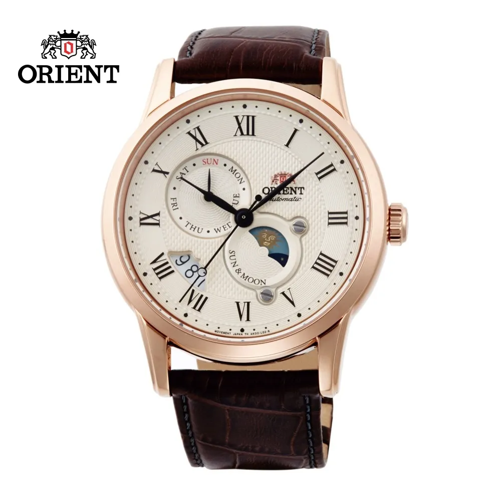 ORIENT 東方錶 SUN&MOON系列 日月相錶 鋼帶款 黑面 RA-AK0307B- 41.5mm 歷史價格詳細信息