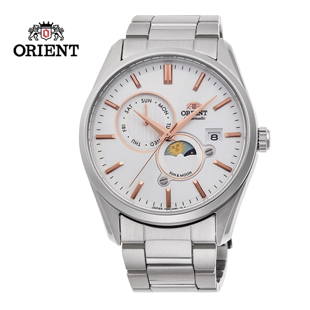 ORIENT 東方錶 SUN&MOON系列 日月相錶 鋼帶款 黑面 RA-AK0307B- 41.5mm 歷史價格詳細信息