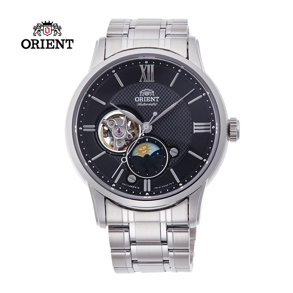 ORIENT 東方錶 Sun & Moon 系列半露空日月相錶 鋼帶款 RA-KB0005E (限量) 綠色 - 34.3 mm 歷史價格詳細信息