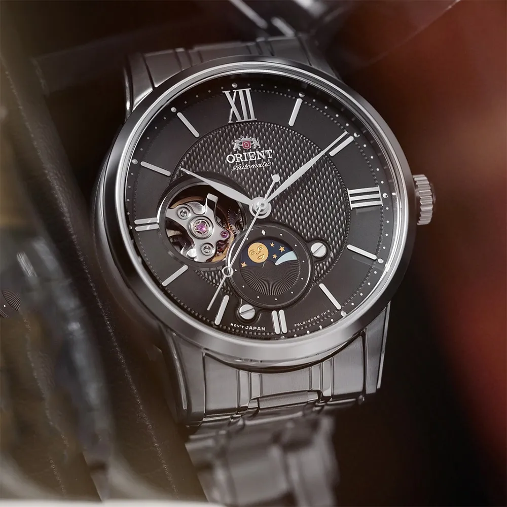 ORIENT 東方錶 Sun & Moon 小鏤空日月相機械錶-41.5mm(RA-AS0103A) 歷史價格詳細信息
