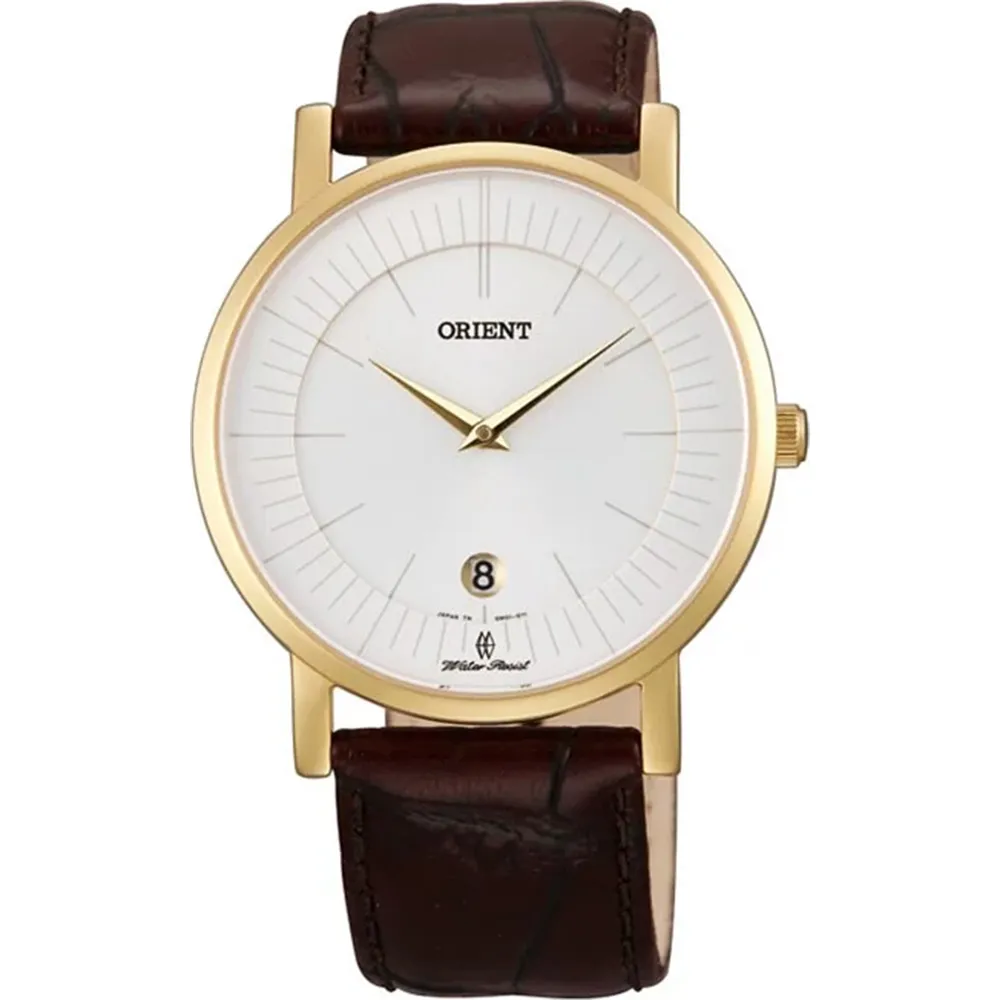 ORIENT 東方錶 SLIM系列 超薄時尚簡約藍寶石鏡面石英錶 米蘭帶 FGW03003W 金色 - 39mm 歷史價格詳細信息