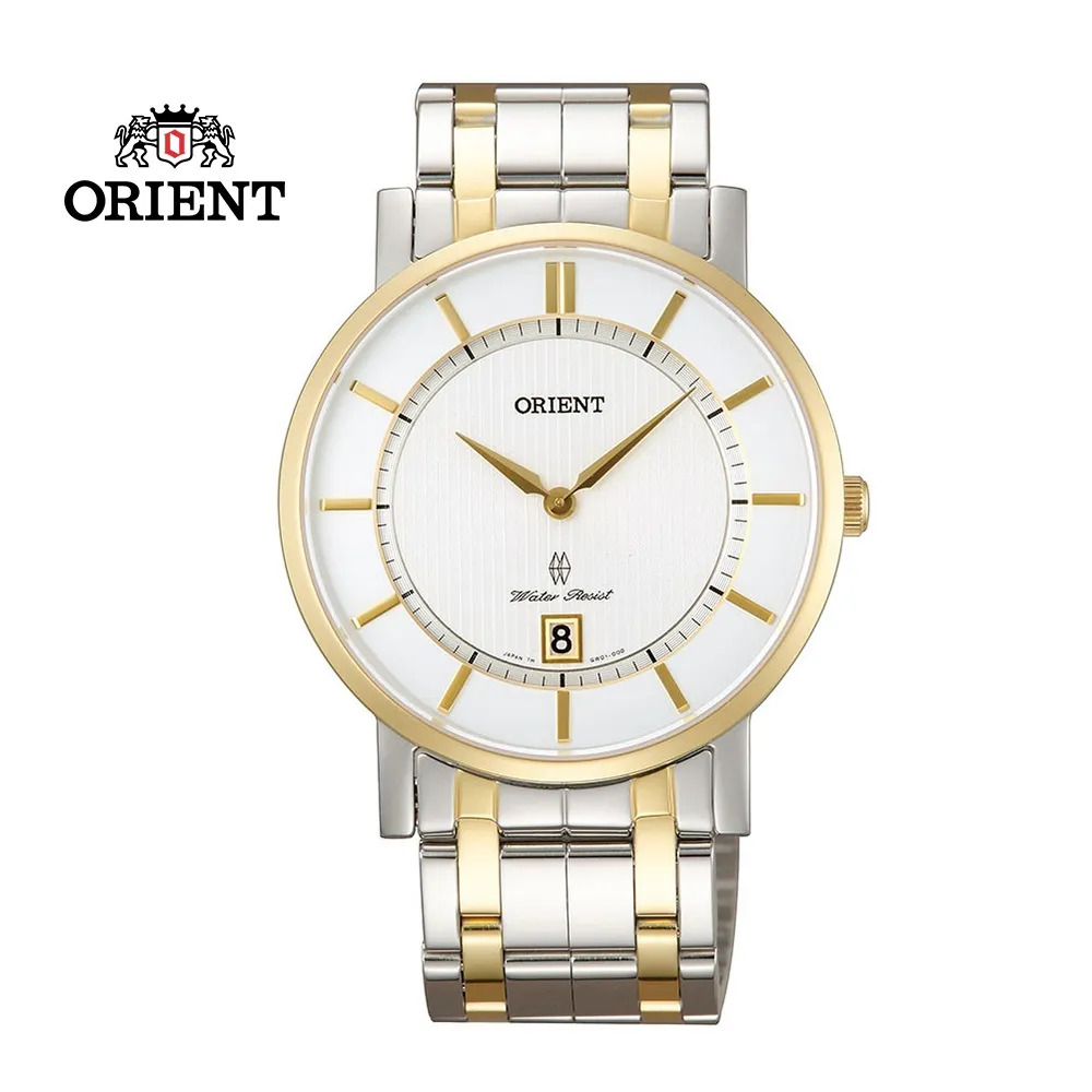 ORIENT 東方錶 SLIM系列 超薄時尚簡約藍寶石鏡面石英錶 米蘭帶 FGW03003W 金色 - 39mm 歷史價格詳細信息