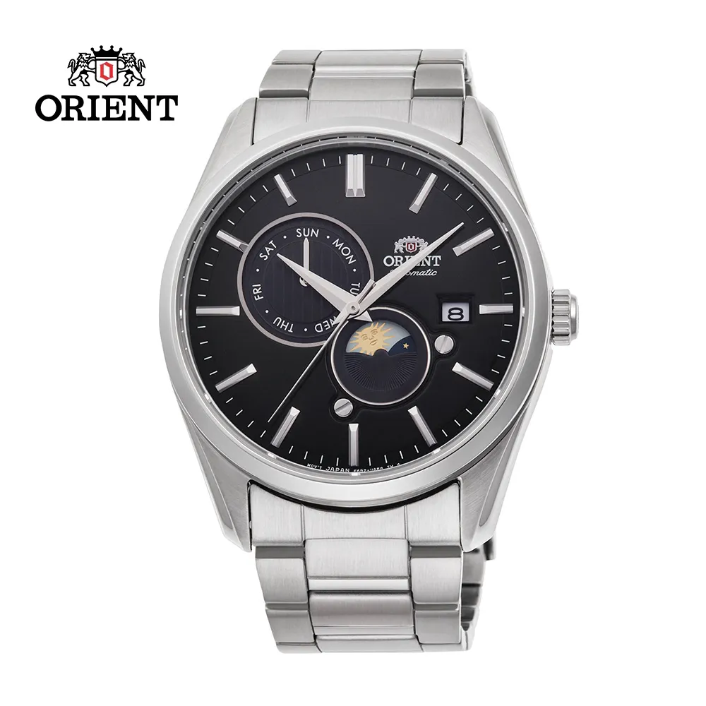 ORIENT 東方錶 SUN&MOON系列 日月相錶 鋼帶款 黑面 RA-AK0307B- 41.5mm 價格比較,價格查詢,歷史價格詳細信息