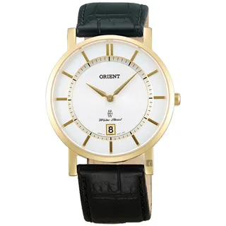 ORIENT 東方錶 SLIM 紳士輕薄石英錶-金框x黑/38mm FGW01002W 價格比較,價格查詢,歷史價格詳細信息