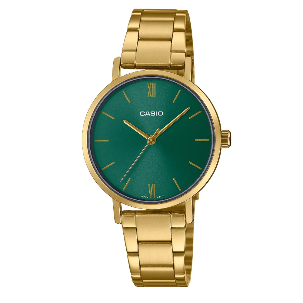 【CASIO】金質簡約不鏽鋼指針錶-數字金面(MTP-V001G-9B)正版宏崑公司貨 歷史價格詳細信息