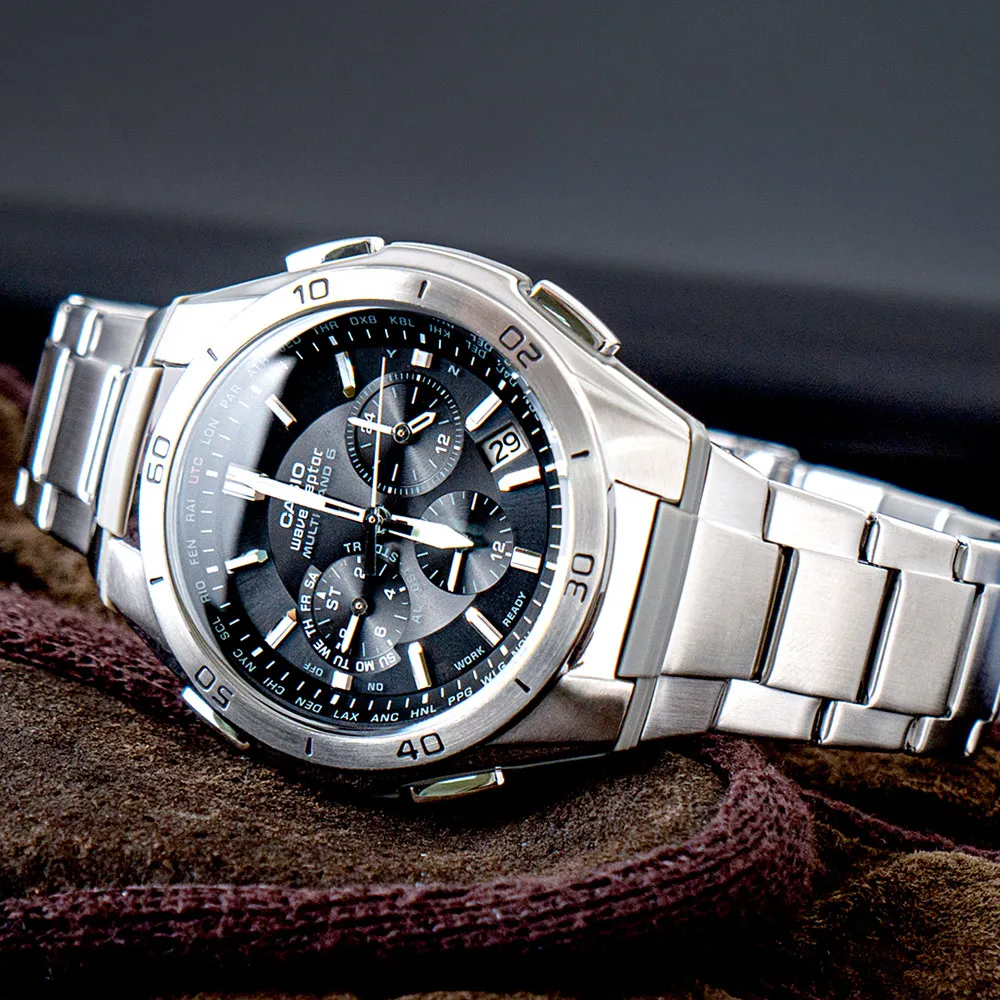 CASIO 多功能太陽能電波指針錶-黑/43.5mm 歷史價格詳細信息