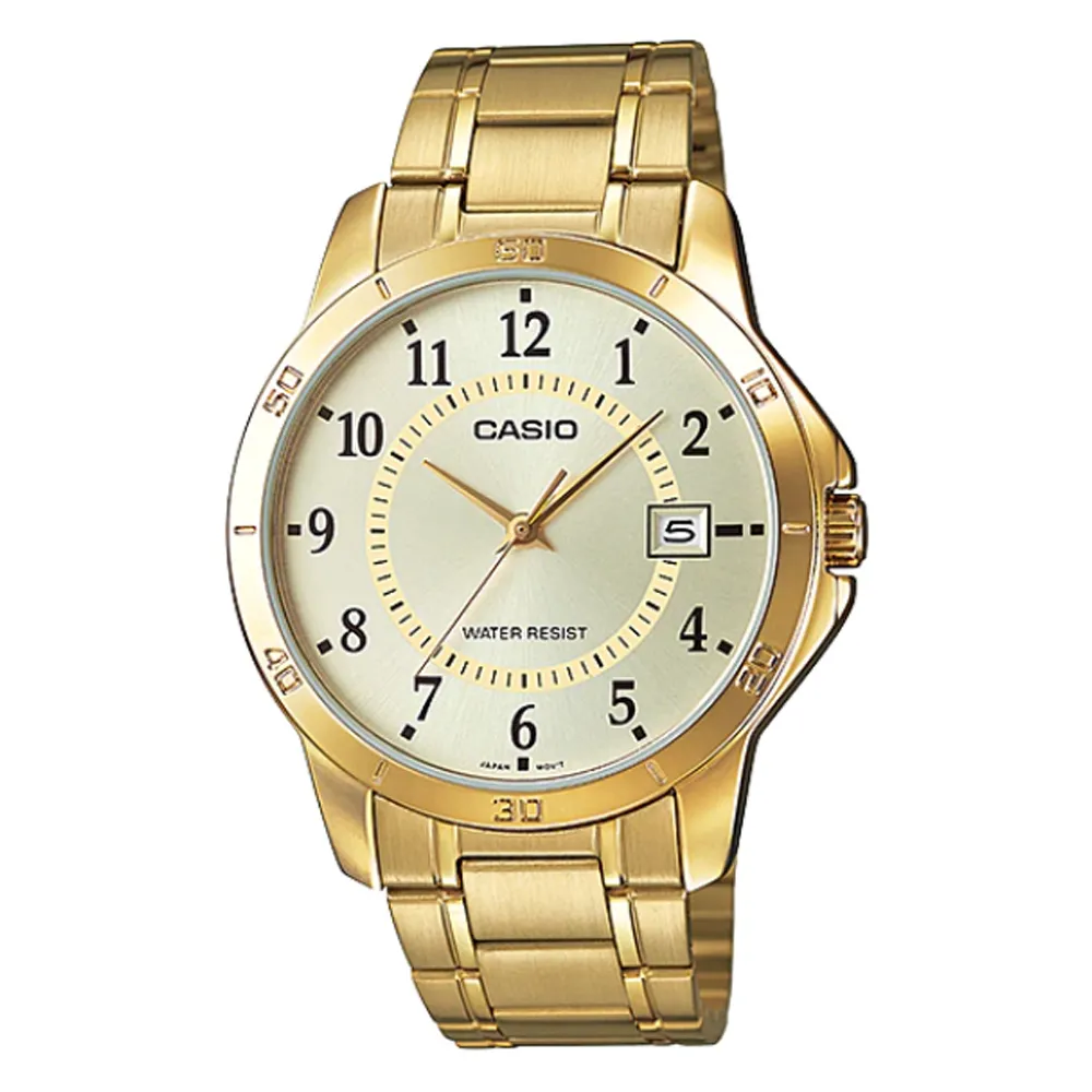 CASIO 城市潮流紳士時尚金數字真皮指針錶 MTP-V001GL-1B 歷史價格詳細信息