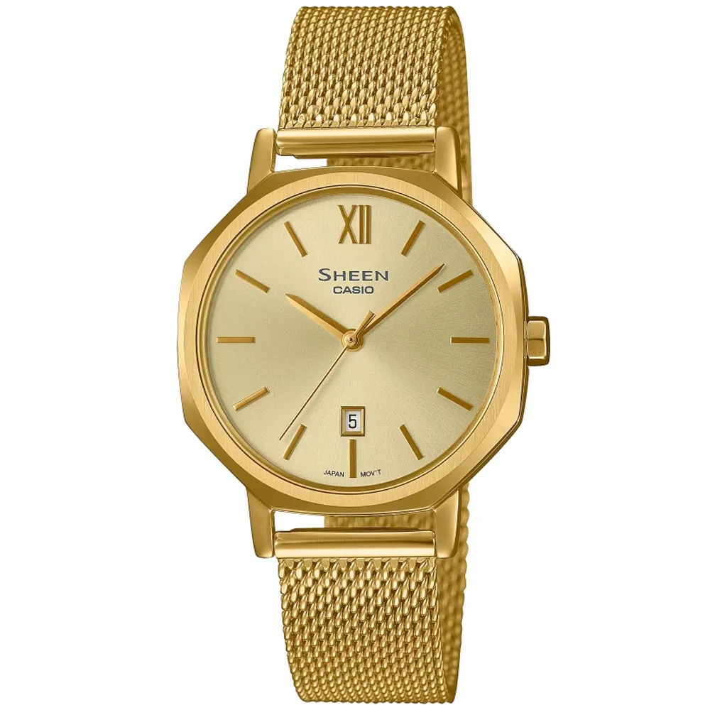 【CASIO 】SHEEN 耀眼奢華水晶點綴錶圈日期顯示藍寶石水晶玻璃腕錶-白面(SHE-4556PG-7A)正版公司貨 歷史價格詳細信息