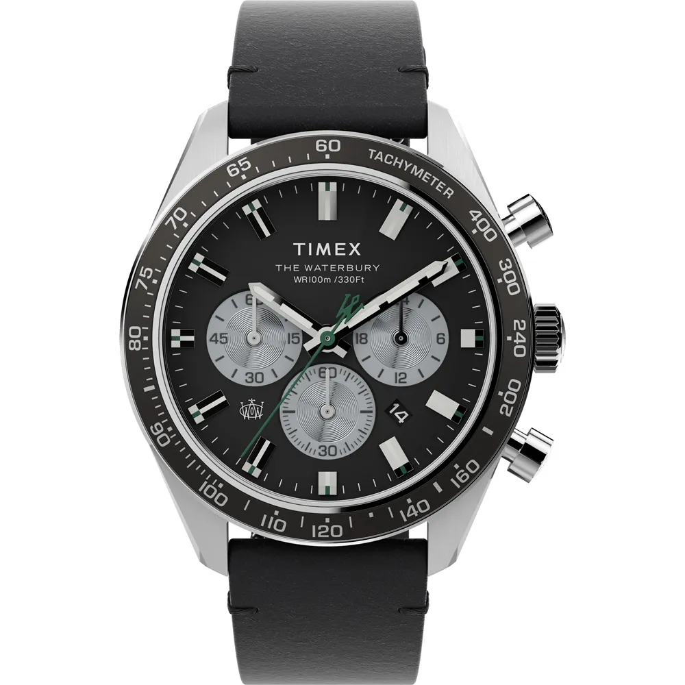 【TIMEX】 天美時 Waterbury Chrono系列 三眼計時經典紳士手錶 (黑 TXTW2R88400) 歷史價格詳細信息