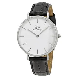 【Daniel Wellington】經典雪菲爾黑色皮帶腕錶-銀框/32mm(DW00100180) 歷史價格詳細信息