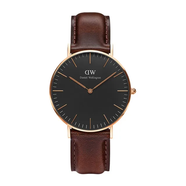 Daniel Wellington 經典深咖啡皮革腕錶-銀框/36mm(DW00100143) 歷史價格詳細信息