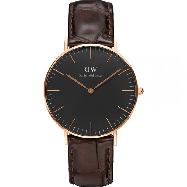 【Daniel Wellington】經典約克黑棕色壓紋皮帶腕錶-銀框/32mm(DW00100182) 歷史價格詳細信息