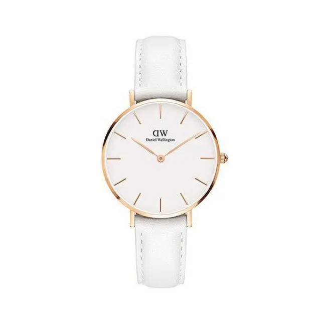 【Daniel Wellington】經典時尚邦迪純白皮帶腕錶-金框/28mm(DW00100249) 歷史價格詳細信息