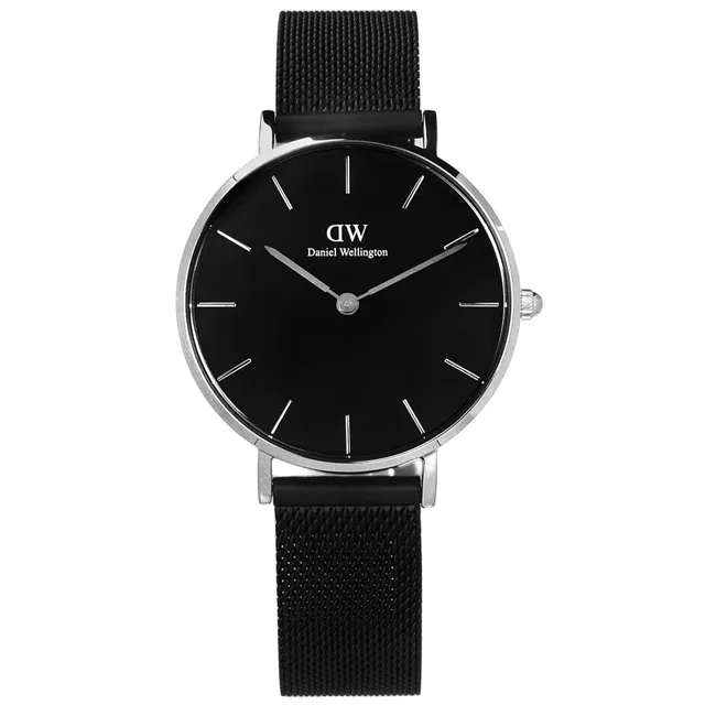 DW Daniel Wellington / DW00100162 /Classic Petite Sterling米蘭編織不鏽鋼手錶 黑色 32mm 歷史價格詳細信息