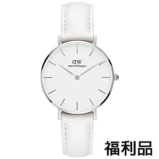 DW Daniel Wellington 經典雪菲爾黑色皮帶腕錶-銀框/32mm(DW00100186) 歷史價格詳細信息