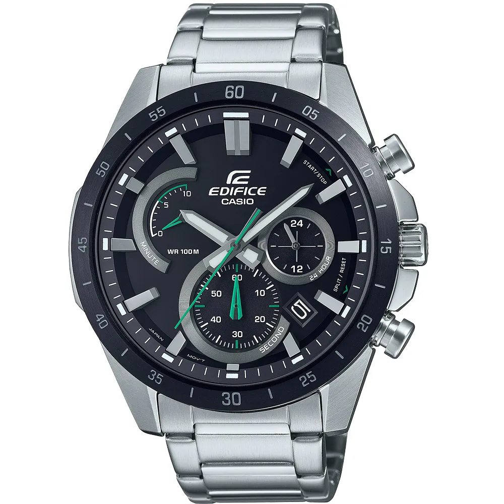 【CASIO】EDIFICE 粗曠大膽三眼三針日期顯示不鏽鋼錶-黑面(EFR-571MDC-1A) 歷史價格詳細信息