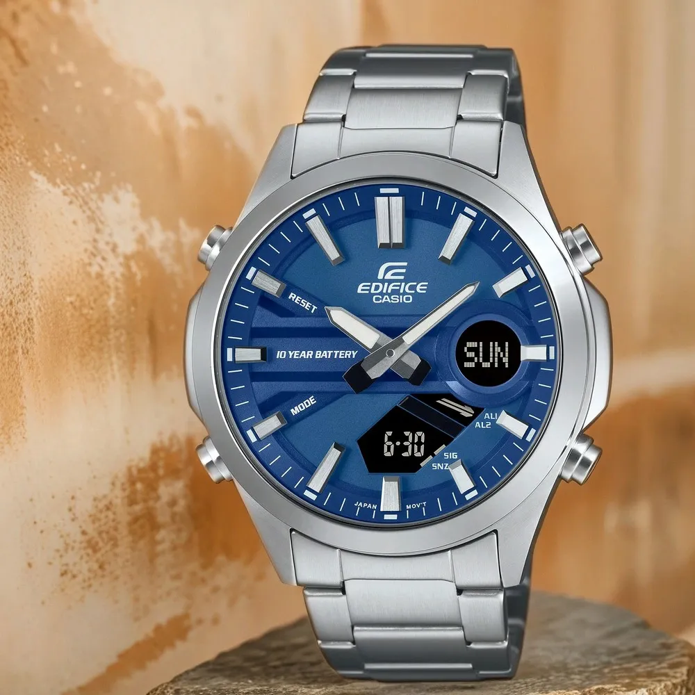 CASIO 卡西歐 EDIFICE 簡約運動風大三針手錶-藍 EFV-140D-2A 歷史價格詳細信息