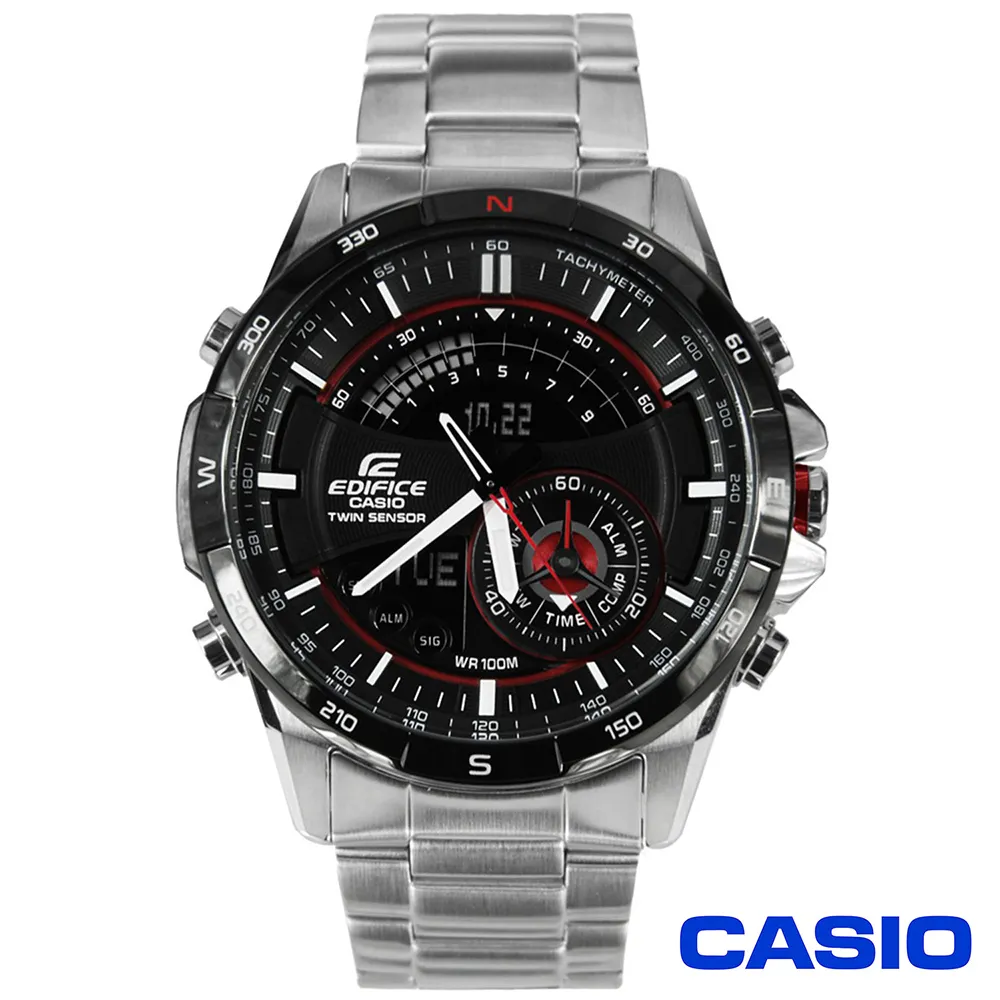 【CASIO】EDIFICE雙顯系列藍芽智慧錶 Red Bull紅牛F1賽車款/48mm/黑藍 ECB-10DB-1B 歷史價格詳細信息